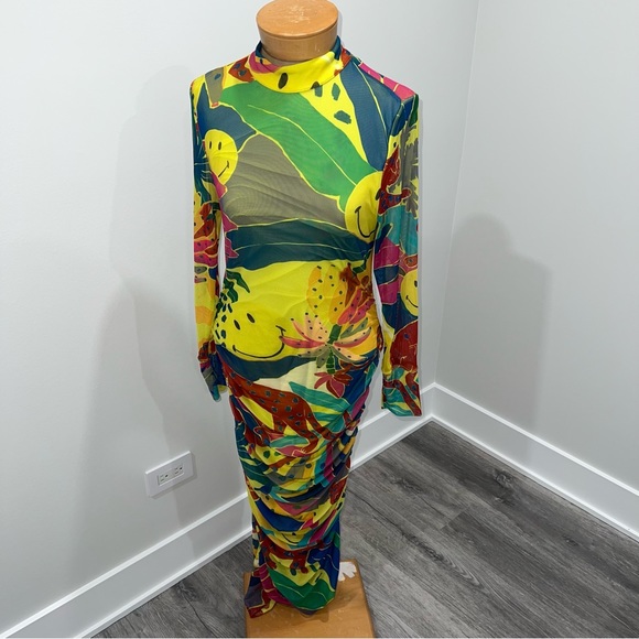 FARM Rio Leopard Jungle Smiley Ruched Dress - Picture 2 of 5